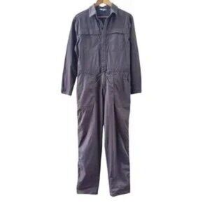 Title Nine Rosie Utility Long Sleeve Jumpsuit Charcoal Grey Womens Size Medium